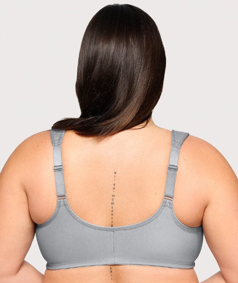 Glamorise WonderWire Front-Closure Cotton Bra - Silver - Image 2