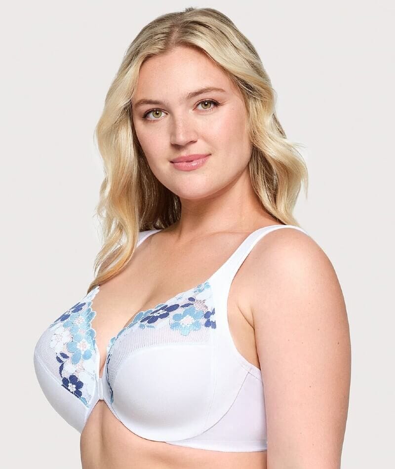 Glamorise WonderWire Front-Closure Cotton Bra - White - Image 3