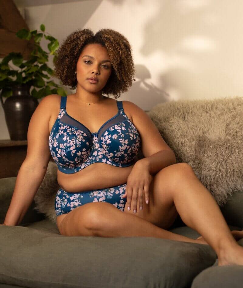 Goddess Kayla Underwired Banded Bra - Teal Blossom - Image 3