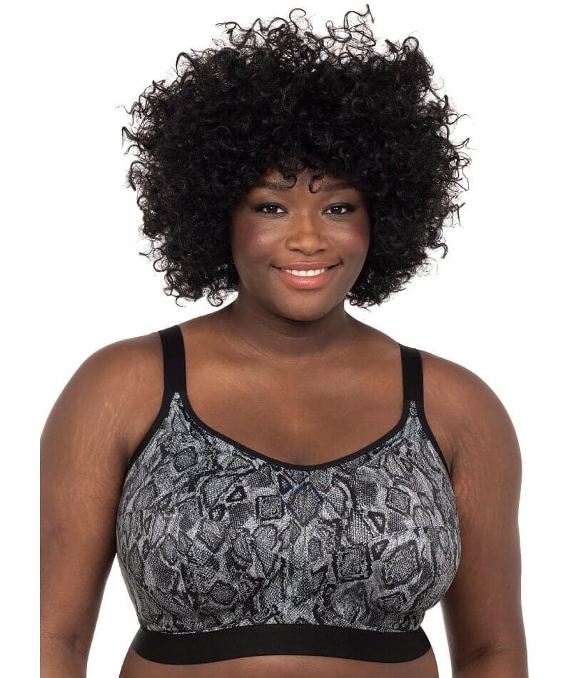 Goddess Sport Wire-Free Sports Bra - Black Snake - Image 3