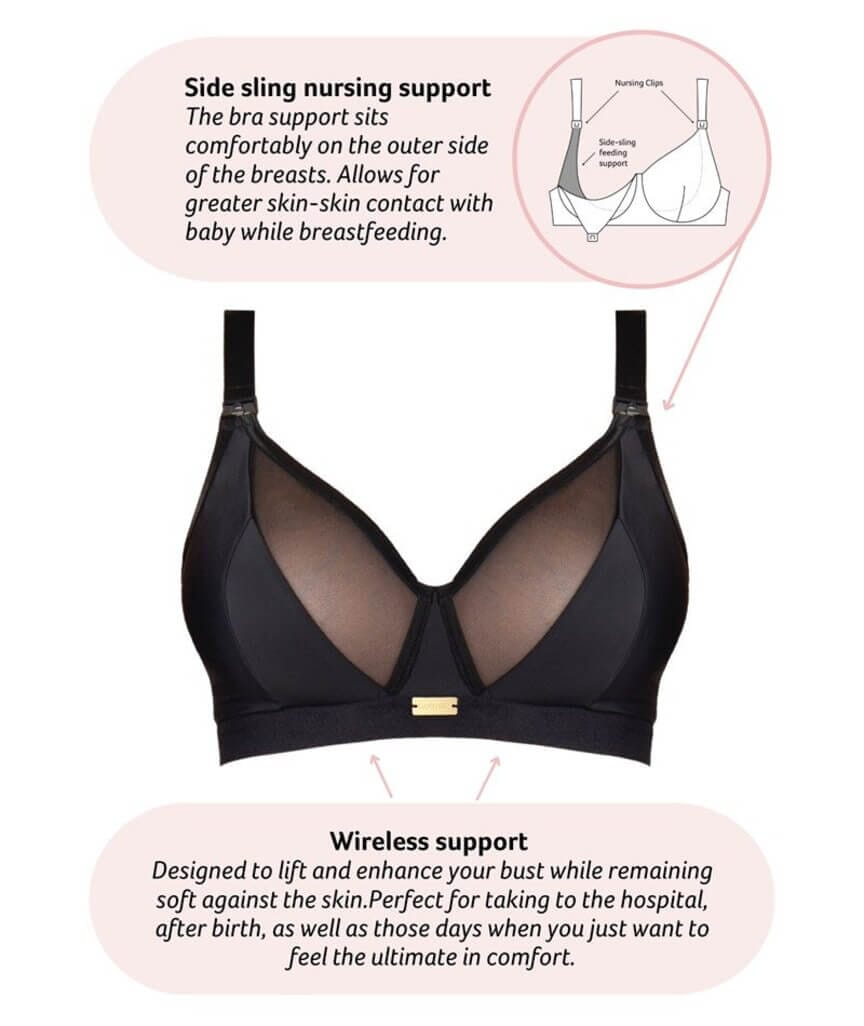 Hotmilk Flawless Full Cup Wire-Free Nursing Bra - Black - Image 8