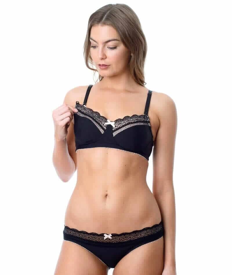 Hotmilk Show Off Nursing & Maternity Wire-Free Bra - Black - Image 18