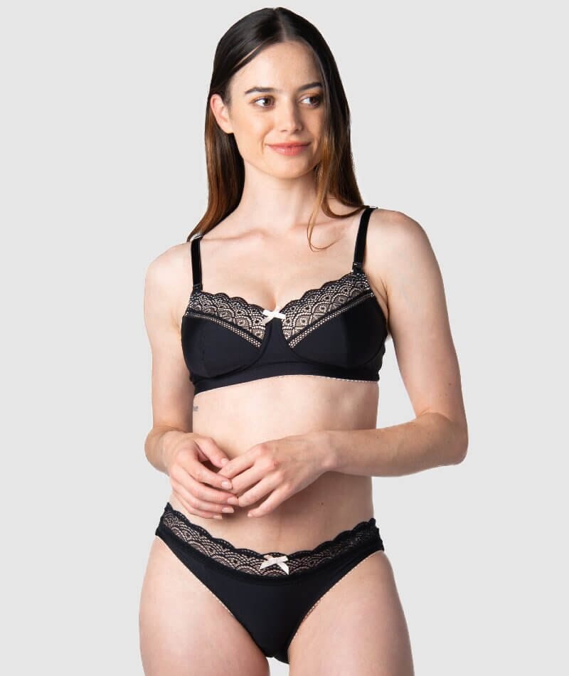 Hotmilk Show Off Nursing & Maternity Wire-Free Bra - Black - Image 8