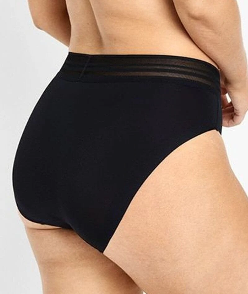 Jockey No Panty Line Promise Sheer Tops Hi Cut Brief - Black - Image 2