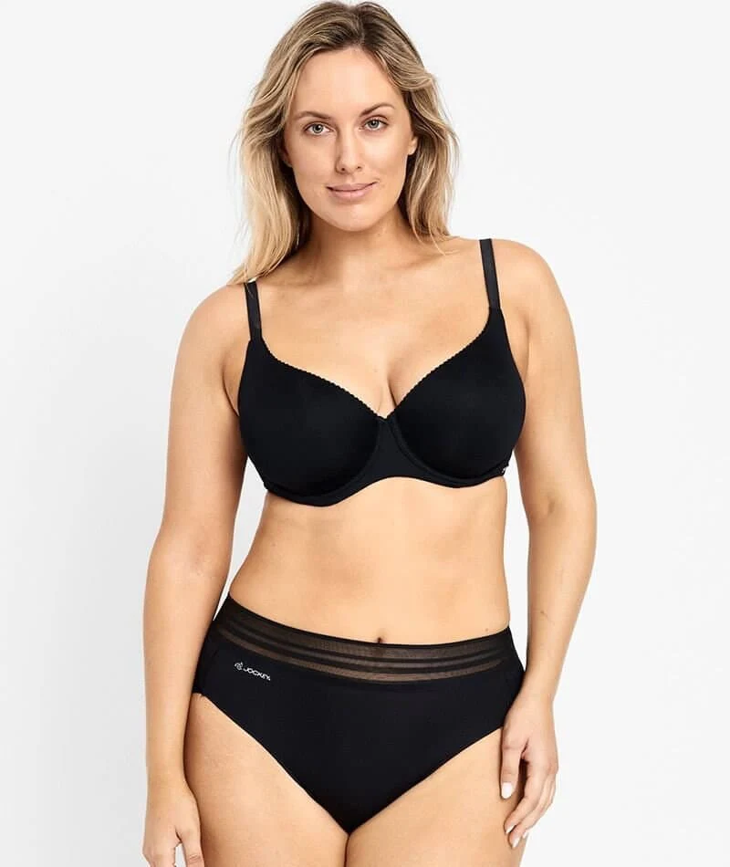 Jockey No Panty Line Promise Sheer Tops Hi Cut Brief - Black - Image 4