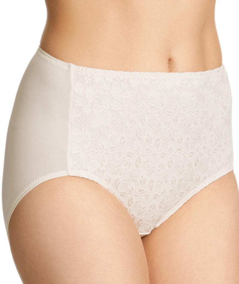 Jockey No Ride Up Microfibre and Lace Full Brief - Cream - Image 2