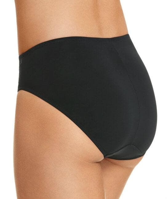 Jockey No Ride Up Microfibre and Lace Hi Brief - Black - Image 2