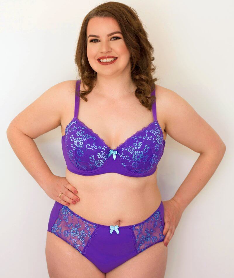 Lady Emprezz Frenchie High Waist Brief - Purple/Aqua - Image 2