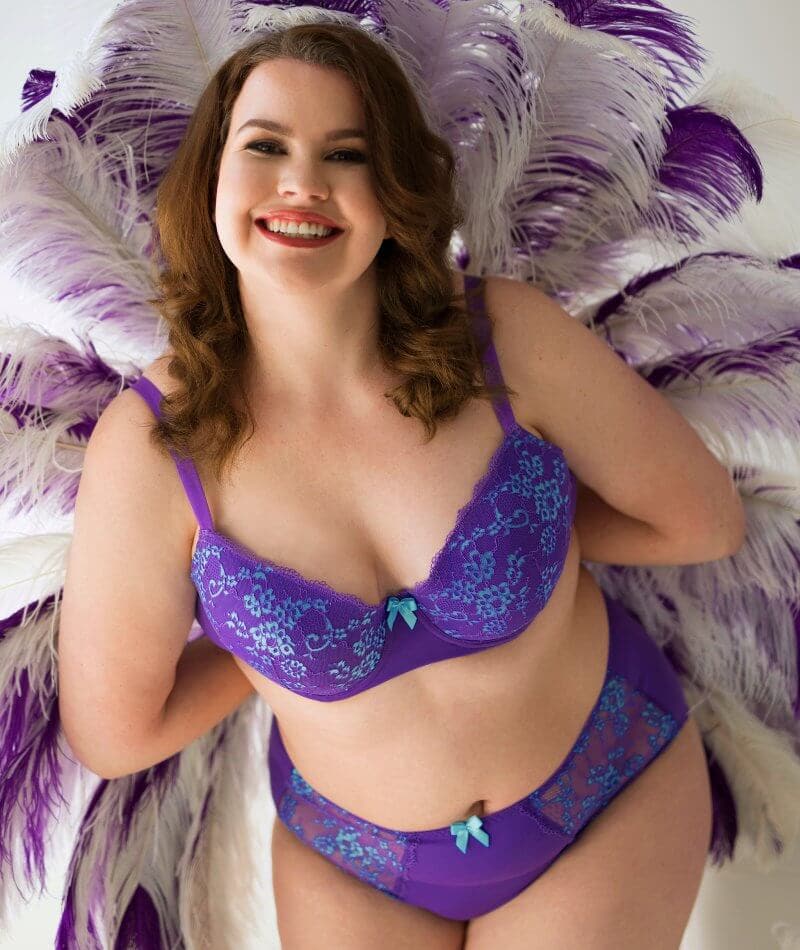 Lady Emprezz Frenchie Padded Shaping Bra - Purple/Aqua - Image 10