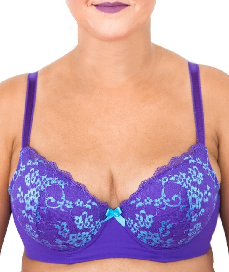 Lady Emprezz Frenchie Padded Shaping Bra - Purple/Aqua - Image 16