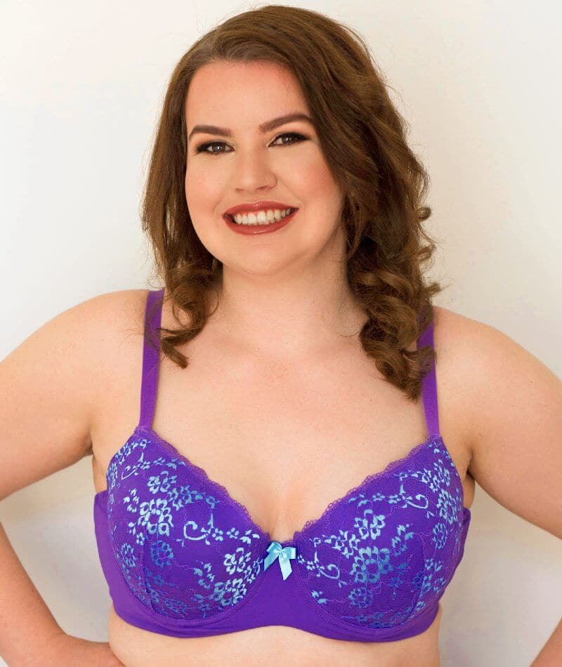 Lady Emprezz Frenchie Padded Shaping Bra - Purple/Aqua - Image 3