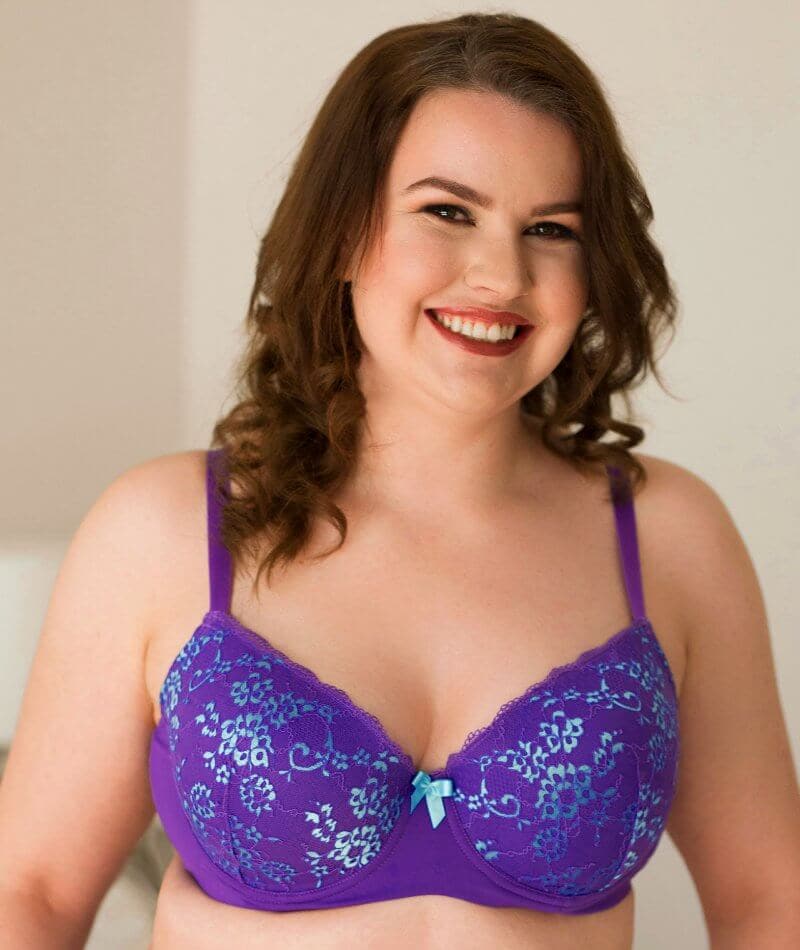 Lady Emprezz Frenchie Padded Shaping Bra - Purple/Aqua - Image 7