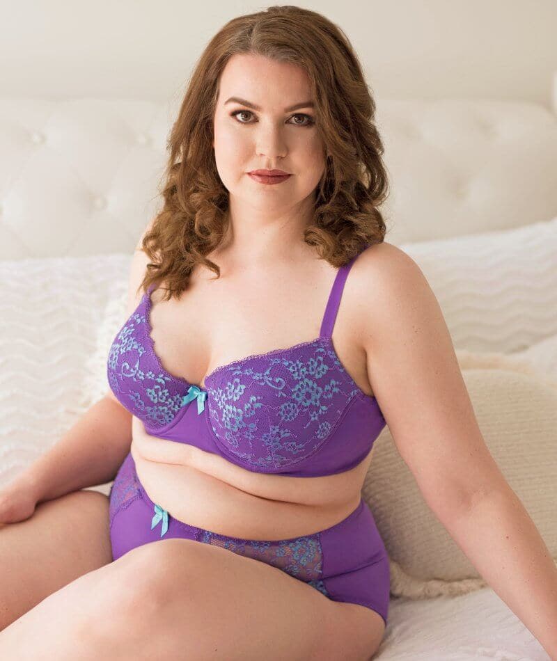 Lady Emprezz Frenchie Padded Shaping Bra - Purple/Aqua - Image 9