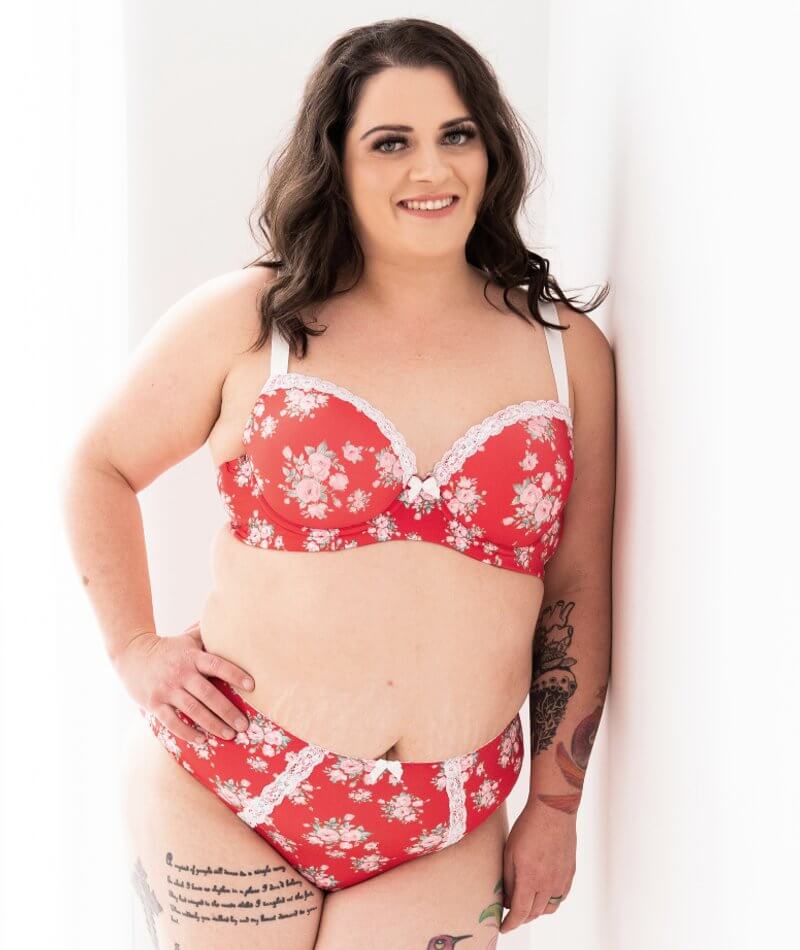 Lady Emprezz Shirley Underwire Contour Bra - Red Vintage - Image 8