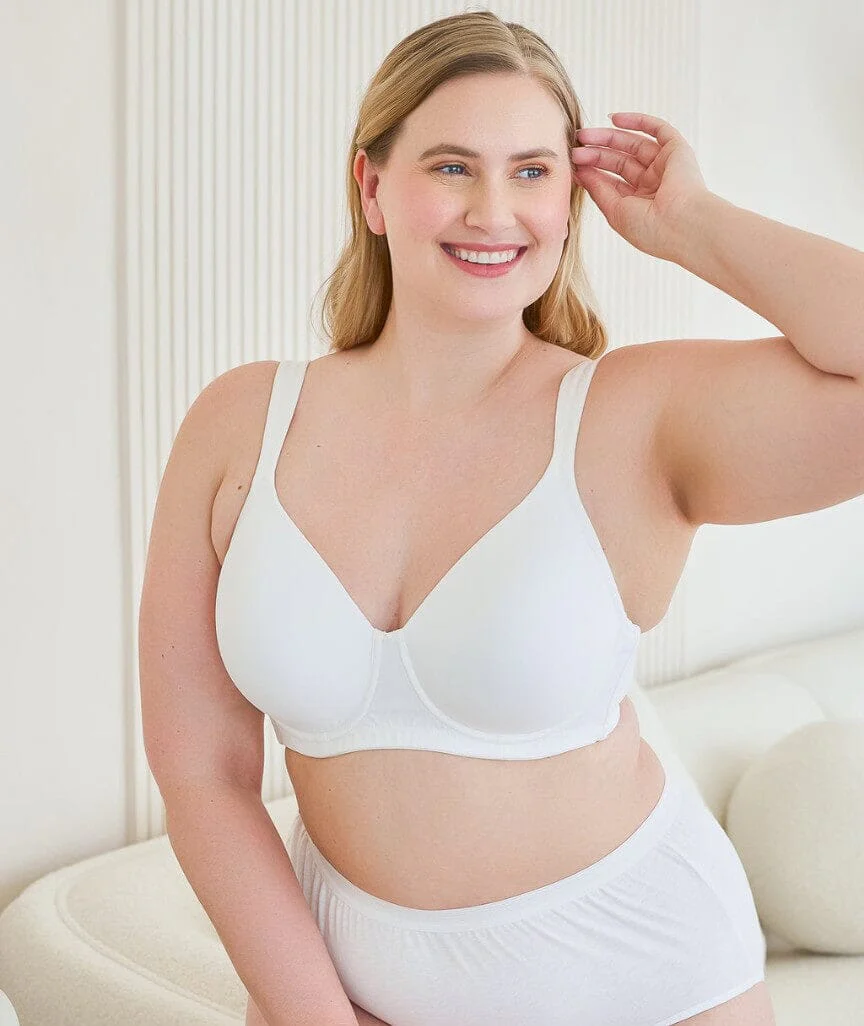 Leading Lady Brigitte Molded Padded Seamless Wire-free Bra - White - Image 8