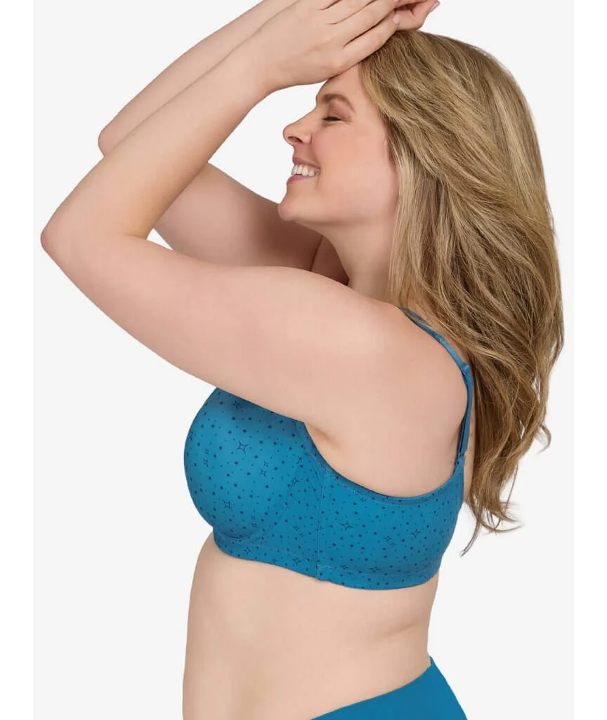 Leading Lady Brigitte Molded Padded Seamless Wire-free Bra - Cosmic Blue Print - Image 3
