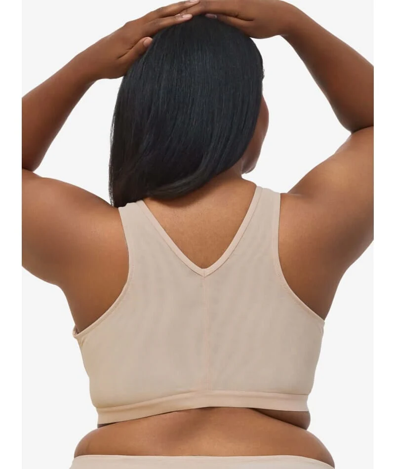 Leading Lady Harper Plus Size Back Smoothing Wire-free Front Close Bra - Sand - Image 2