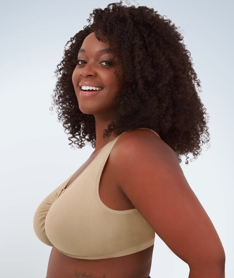 Leading Lady Laurel Wirefree Front Close Comfort Bra - Salt Beige - Image 3