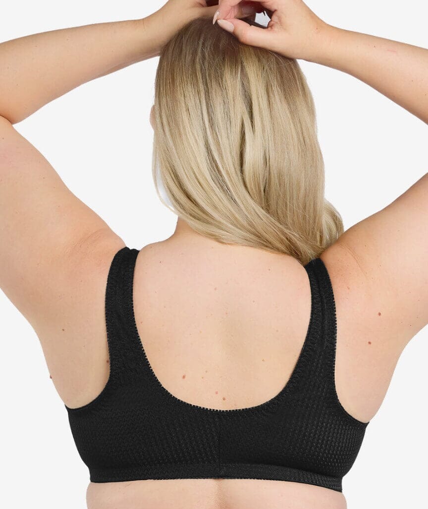 Leading Lady Marlene Wire-free Front Close Comfort Bra - Black - Image 3
