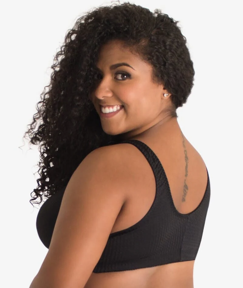 Leading Lady Marlene Wire-free Front Close Comfort Bra - Black - Image 4