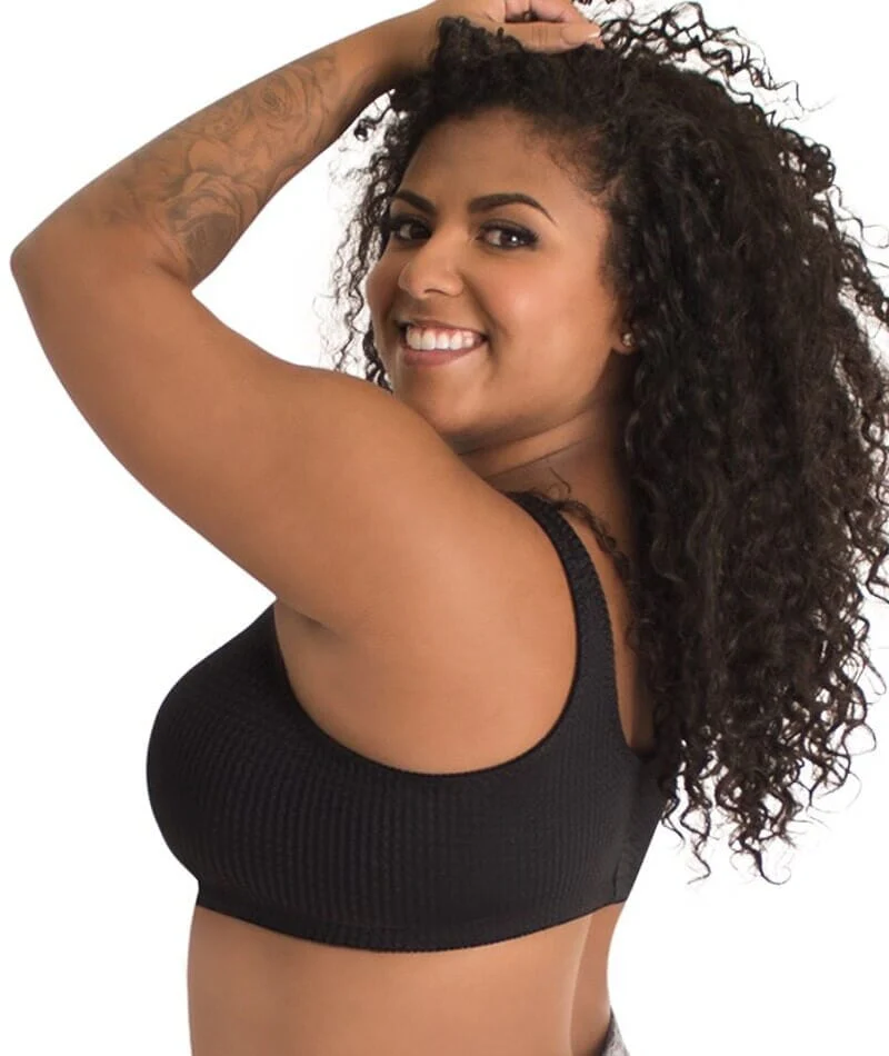 Leading Lady Marlene Wire-free Front Close Comfort Bra - Black - Image 5