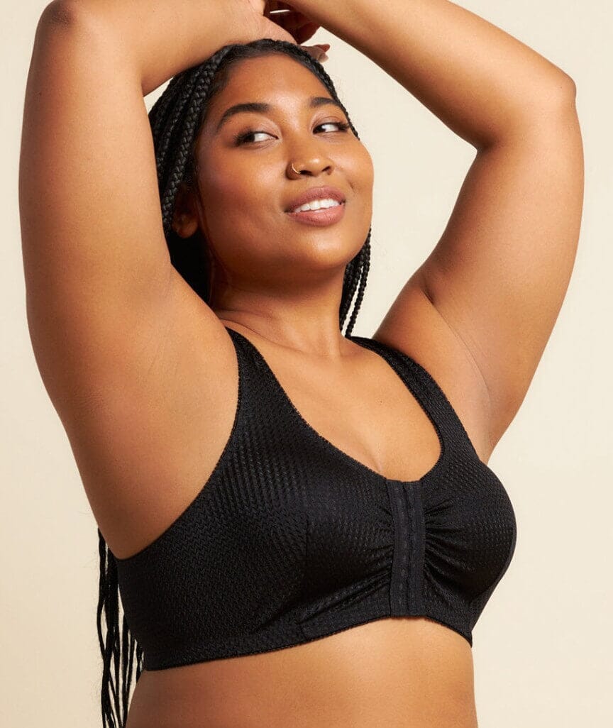 Leading Lady Marlene Wire-free Front Close Comfort Bra - Black - Image 7