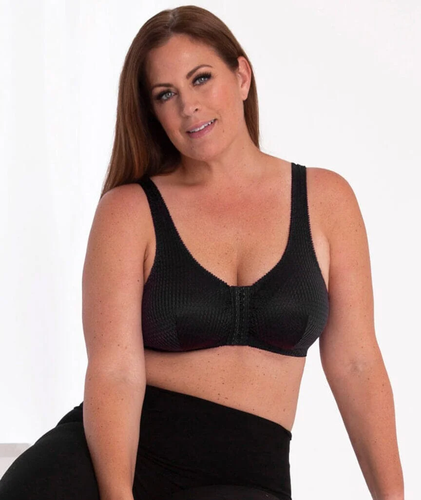 Leading Lady Marlene Wire-free Front Close Comfort Bra - Black - Image 9