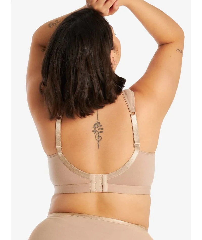 Leading Lady The Evie Plus Size Wire-free Cotton Comfort Bra - Sand - Image 2
