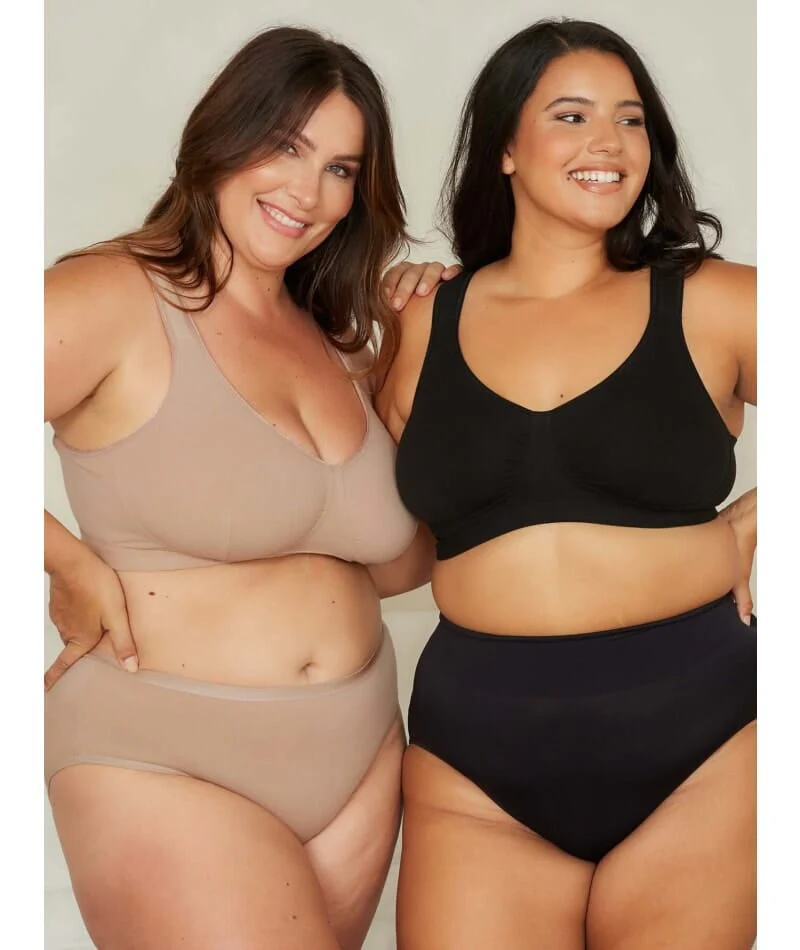 Leading Lady The Evie Plus Size Wire-free Cotton Comfort Bra - Sand - Image 5