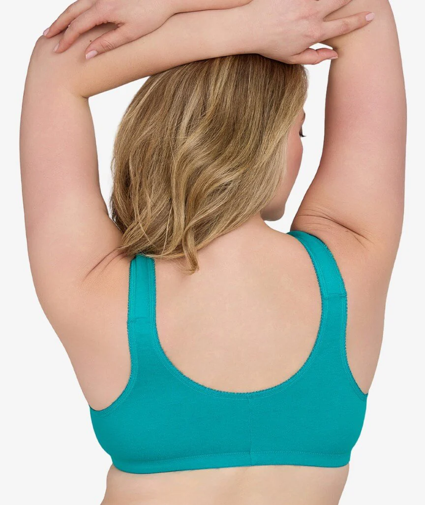 Leading Lady The Meryl Cotton Front Opening Wire-free Leisure Bra - Capri Breeze - Image 2