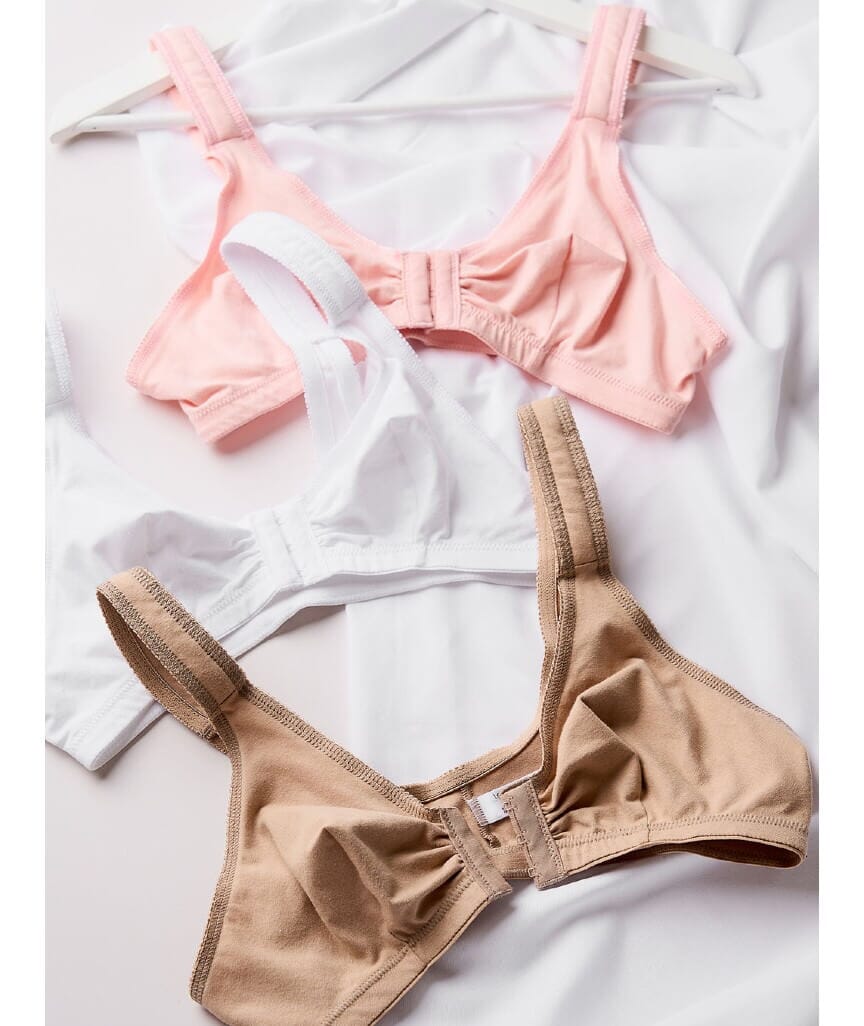Leading Lady The Meryl Cotton Front Opening Wire-free Leisure Bra - Soft Pink - Image 8