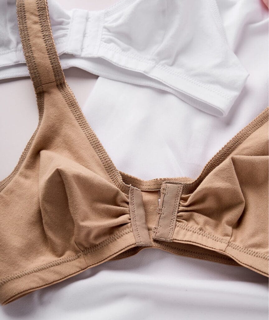 Leading Lady The Meryl Cotton Front Opening Wire-free Leisure Bra - Warm Taupe - Image 11