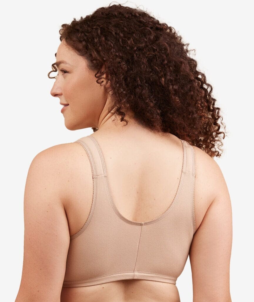 Leading Lady The Meryl Cotton Front Opening Wire-free Leisure Bra - Warm Taupe - Image 5