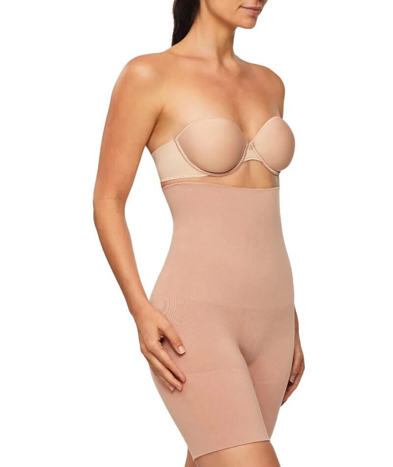 Nancy Ganz Bamboo Essentials High Waisted Thigh Shaper Short - Mahogany - Image 3