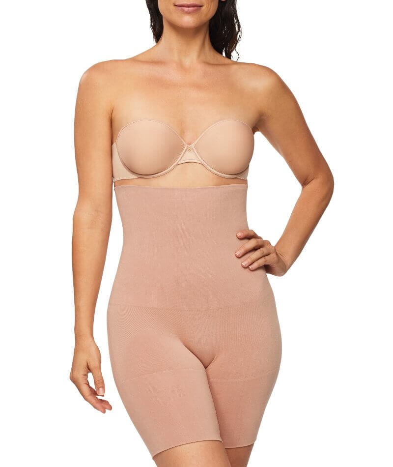 Nancy Ganz Bamboo Essentials High Waisted Thigh Shaper Short - Mahogany - Image 4