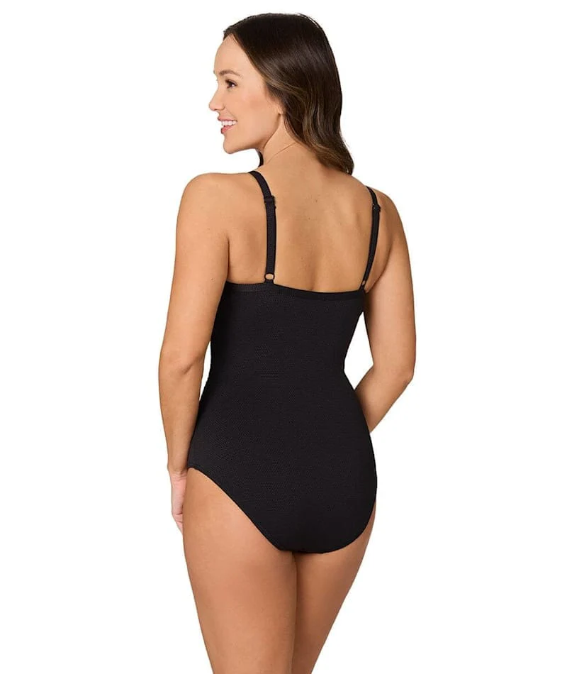 Nip Tuck Must Haves Kate Looped Front A-D Cup One Piece Swimsuit - Black - Image 2