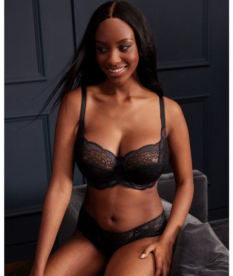 Panache Clara Full Cup Underwired Bra - Charcoal/Black - Image 13