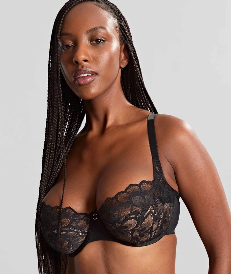 Panache Allure Underwired Demi Balcony Bra - Black / Latte - Image 2