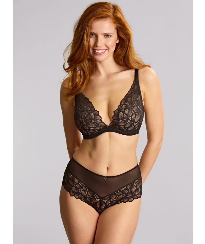 Panache Allure Underwired Demi Plunge Bra - Black / Latte - Image 5