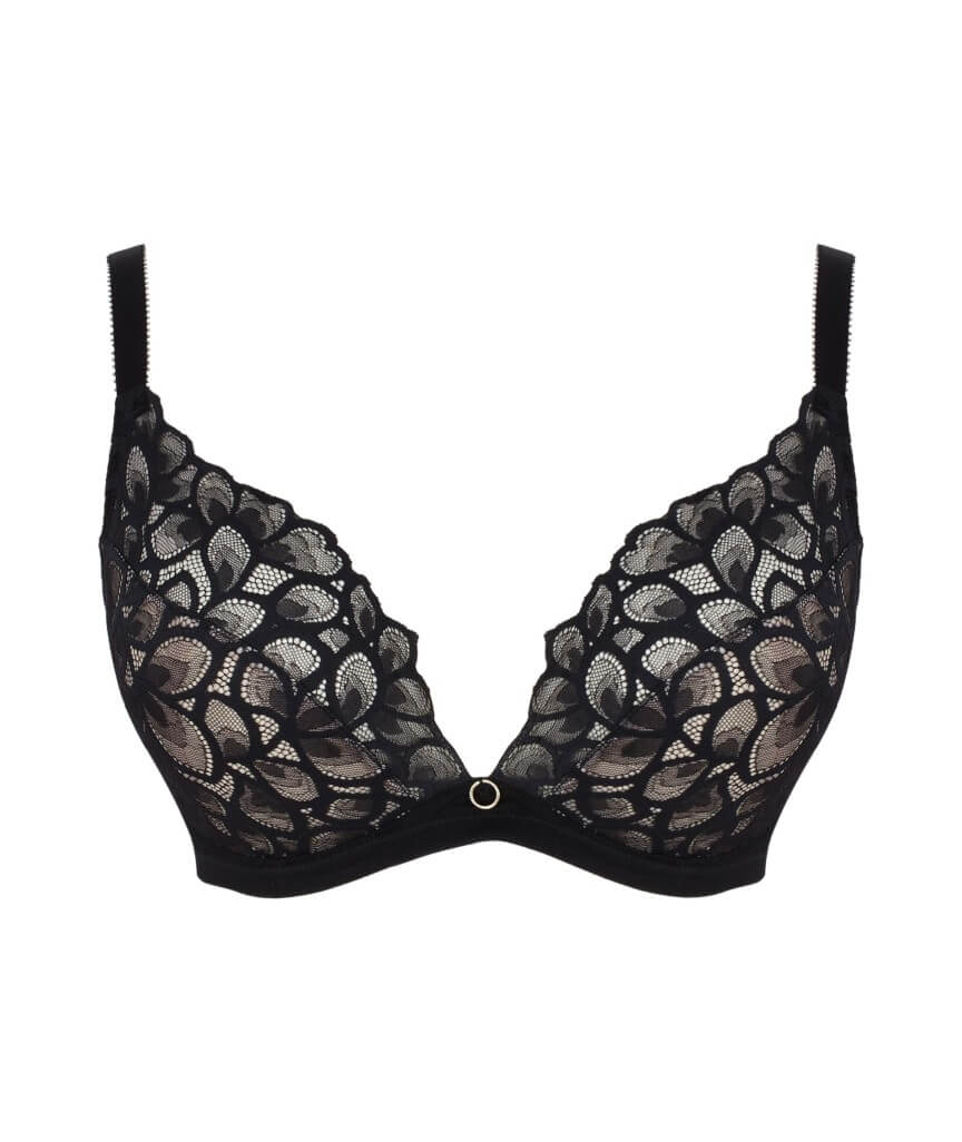 Panache Allure Underwired Demi Plunge Bra - Black / Latte - Image 7
