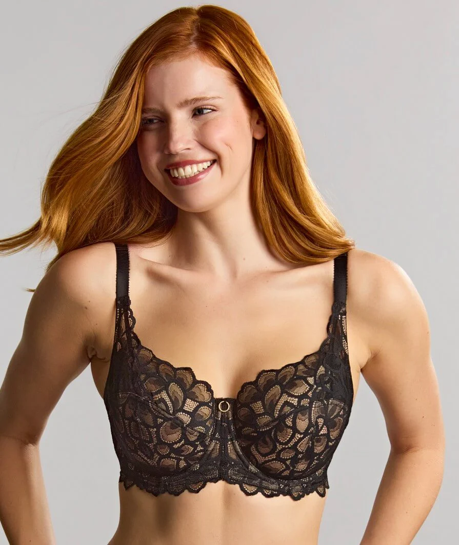 Panache Allure Underwired Full Cup Bra - Black/Latte - Image 5