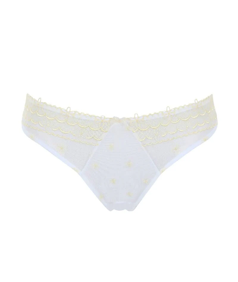 Panache Blossom Brazilian Brief - White / Lemon - Image 4