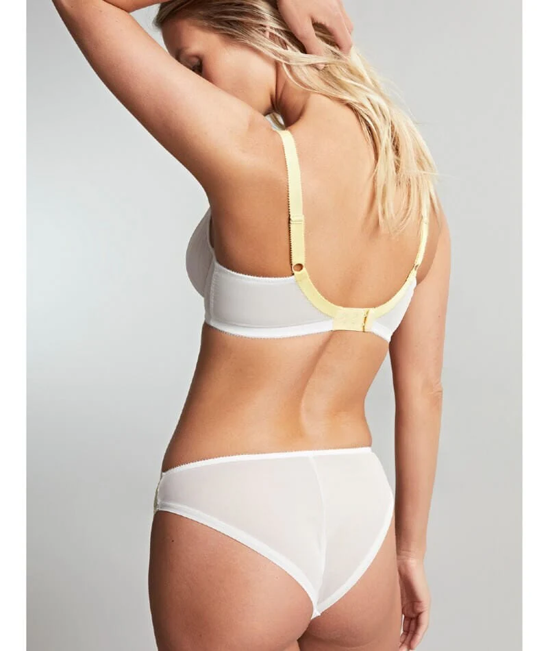 Panache Blossom Brazilian Brief - White / Lemon - Image 5