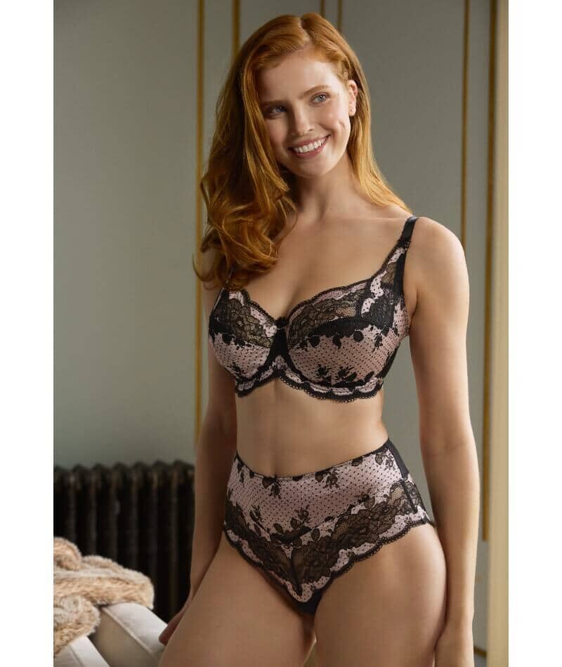 Panache Clara Full Cup Underwired Bra - Black/Pink - Image 4