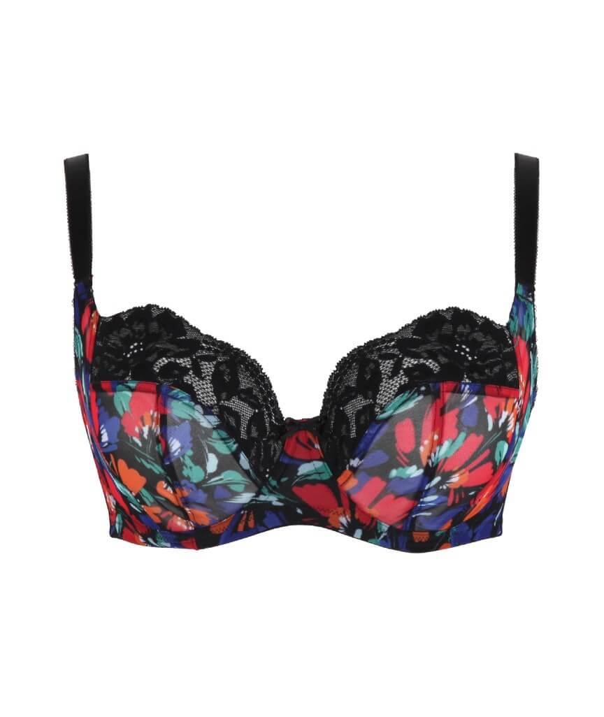 Panache Nina Underwired Balconette Bra - Black/Floral - Image 7
