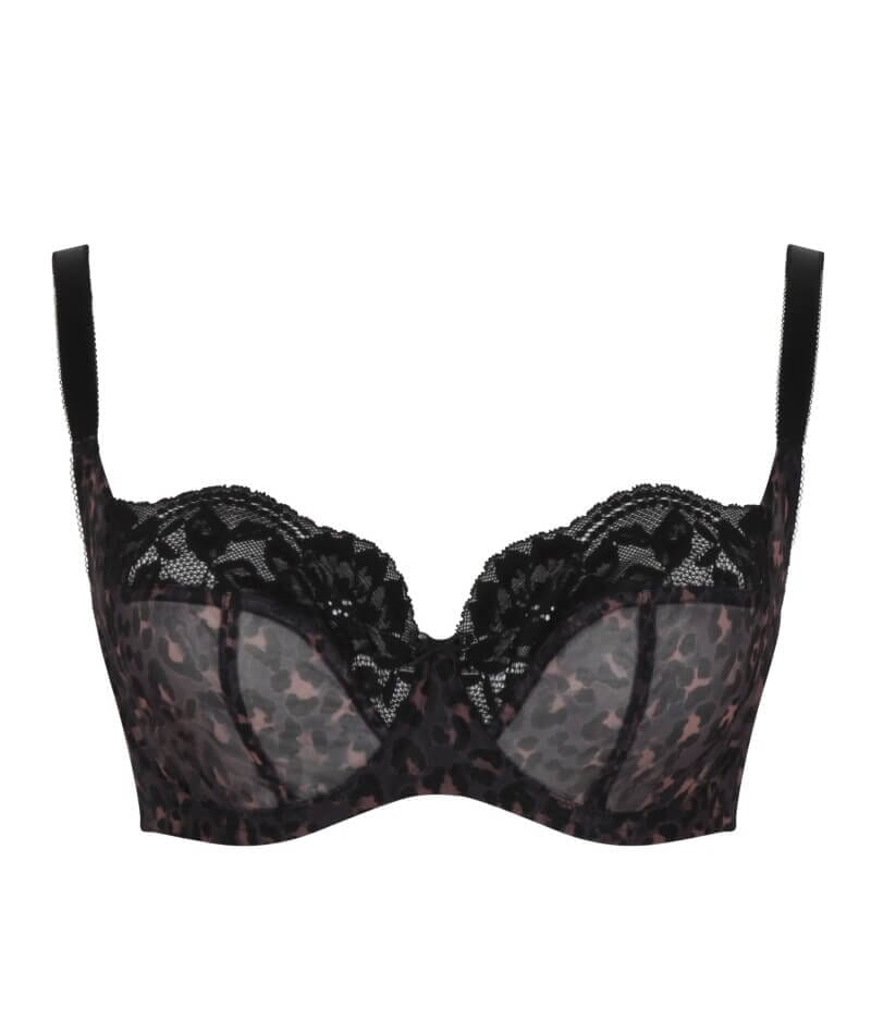 Panache Nina Underwired Balconette Bra - Black Leopard - Image 4