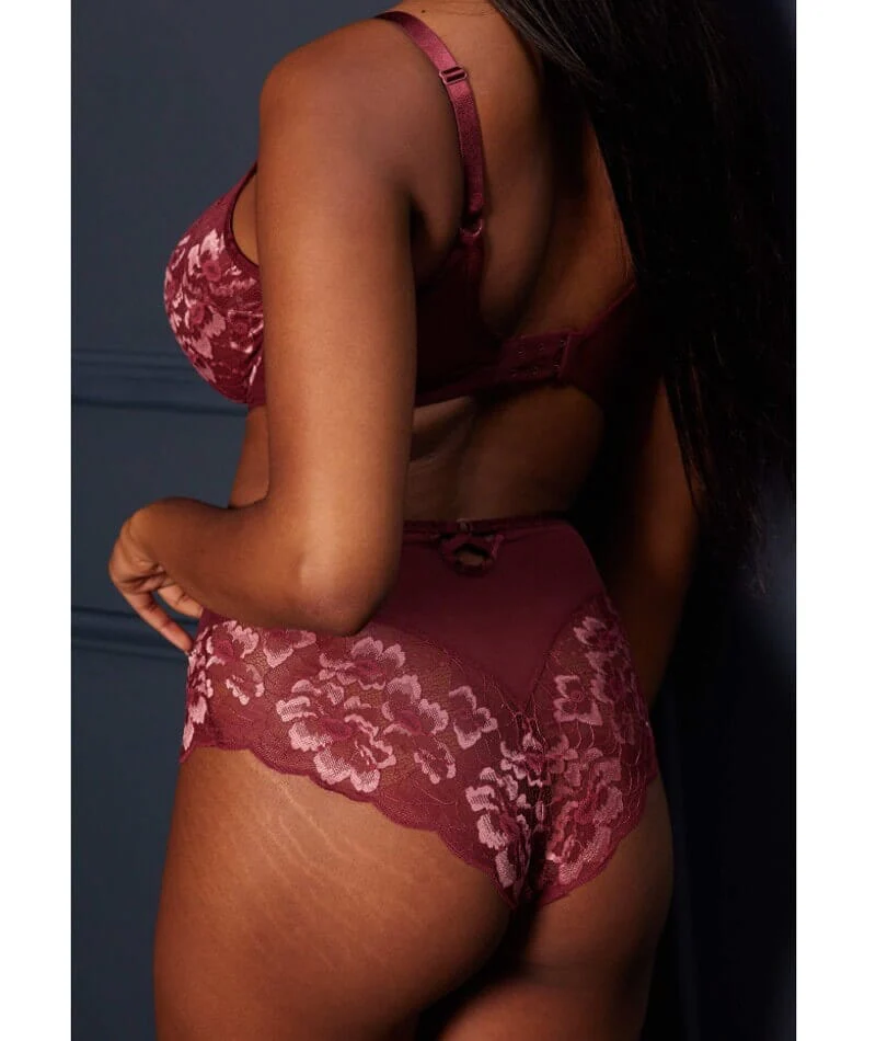 Panache Sabrina High Waist Brazilian Brief - Red Rose - Image 4