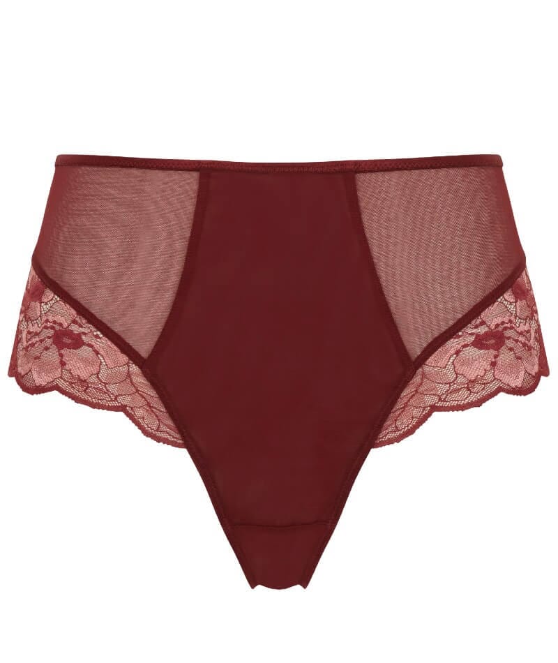 Panache Sabrina High Waist Brazilian Brief - Red Rose - Image 5