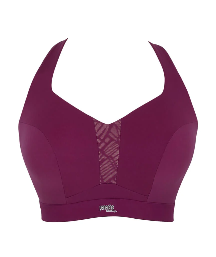 Panache Sport Endurance Ultra Perform Non Padded Underwire Sports Bra - Berry/Chalk - Image 8