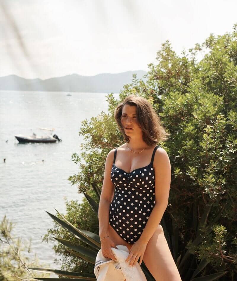 Panache Swimwear Anya Riva Spot Balconnet Wired One Piece - Navy/Vanilla - Image 3